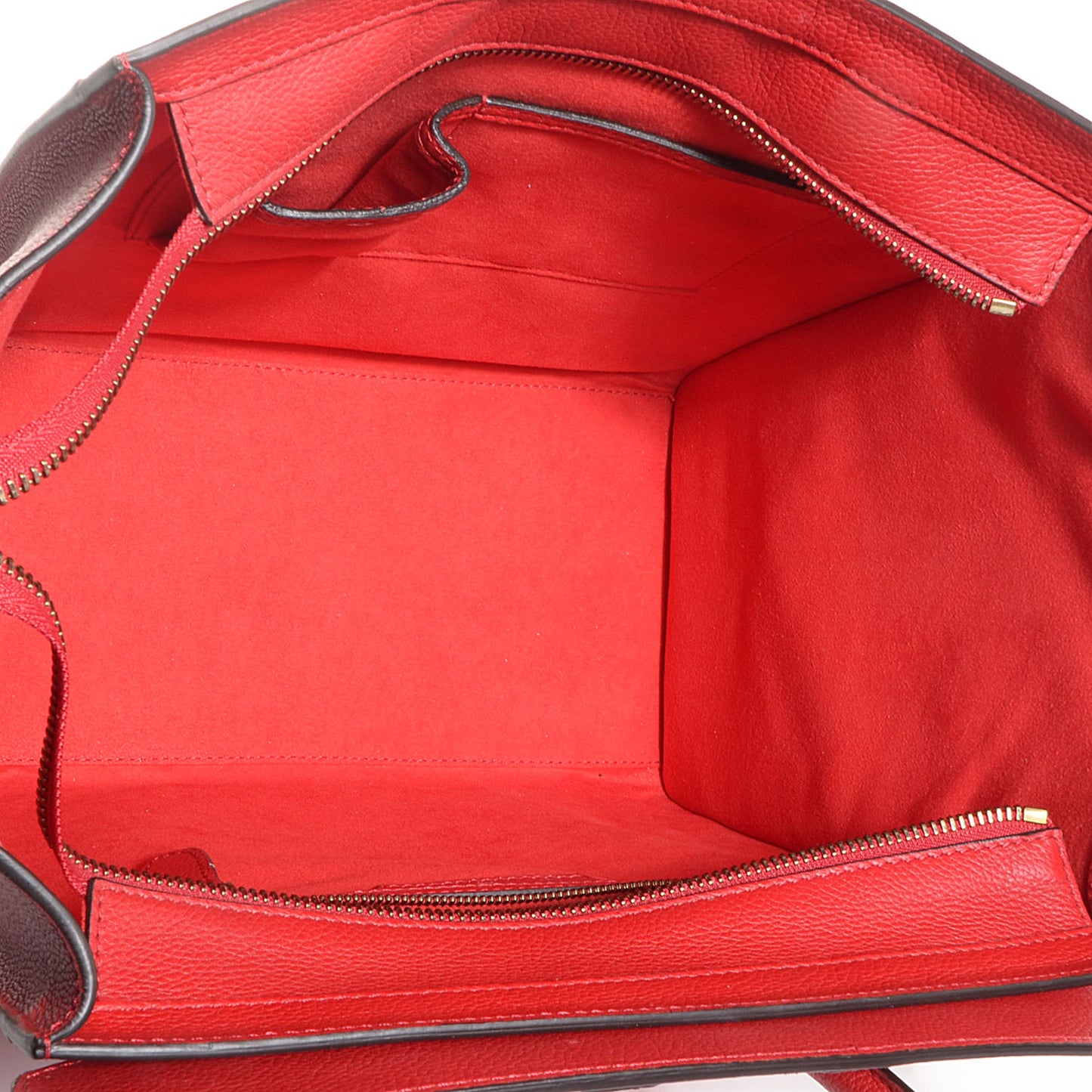 Drummed Calfskin Mini Luggage Vermillion