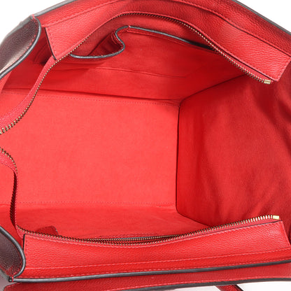 Celine Drummed Calfskin Mini Luggage Vermillion 5 of 9
