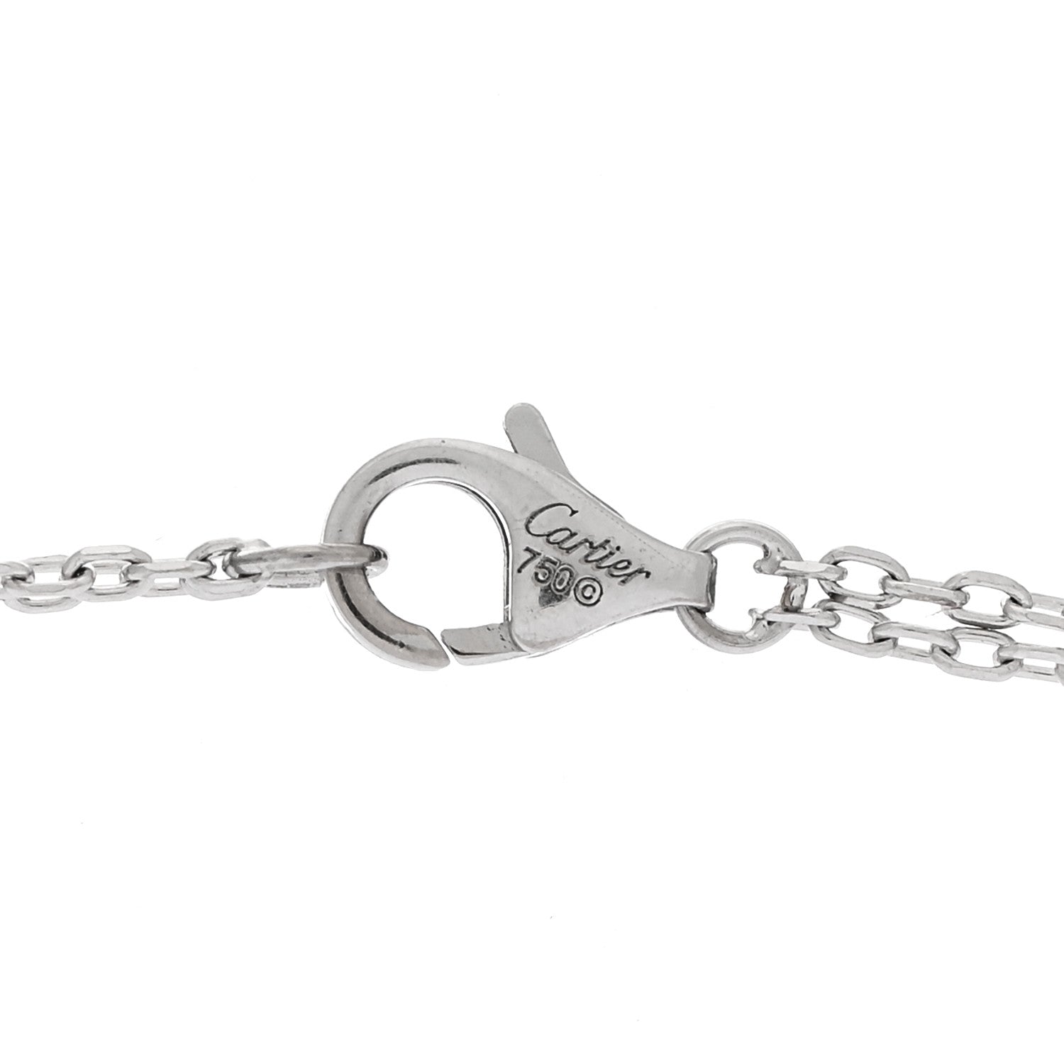 Cartier 18K White Gold 2 Diamond LOVE Necklace 5 of 6