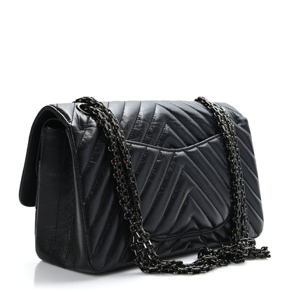 Chanel Aged Calfskin Chevron Quilted 2.55 Reissue 225 Flap So Black 3 of 9