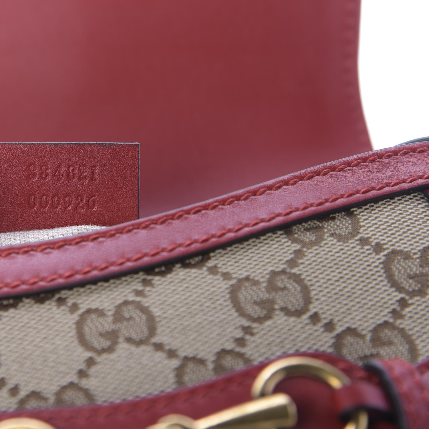 Gucci Monogram Ruinart Calfskin Small Lady Web Shoulder Bag Beige Ebony Hibiscus Red 7 of 9