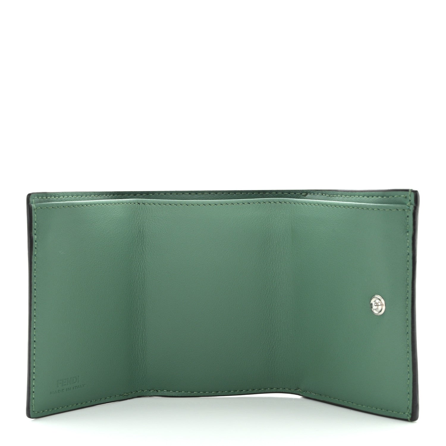 Fendi Cuoio Romano Vitello Grace Micro Peekaboo Tri-Fold Wallet Green 5 of 9