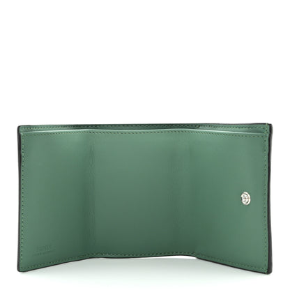 Fendi Cuoio Romano Vitello Grace Micro Peekaboo Tri-Fold Wallet Green 5 of 9