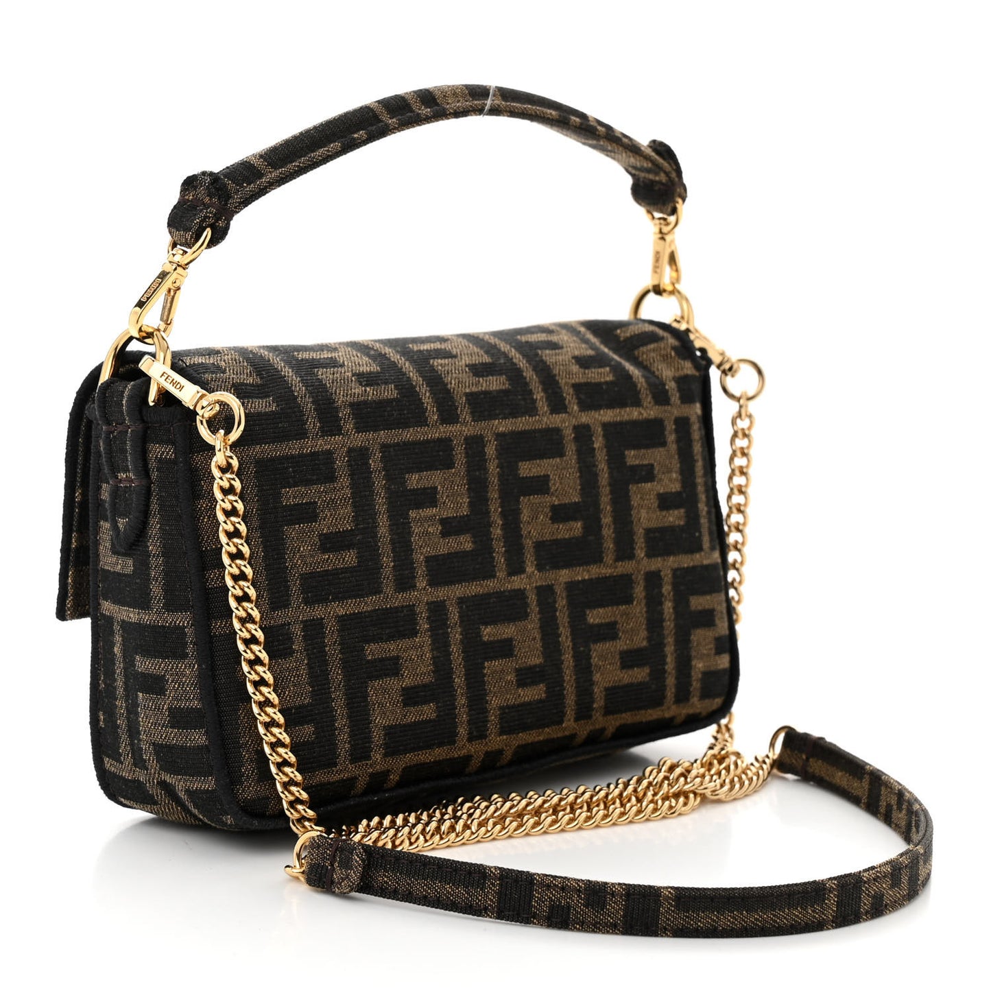 Fabric Jacquard FF 1974 Mini Baguette Tobacco Moro Black