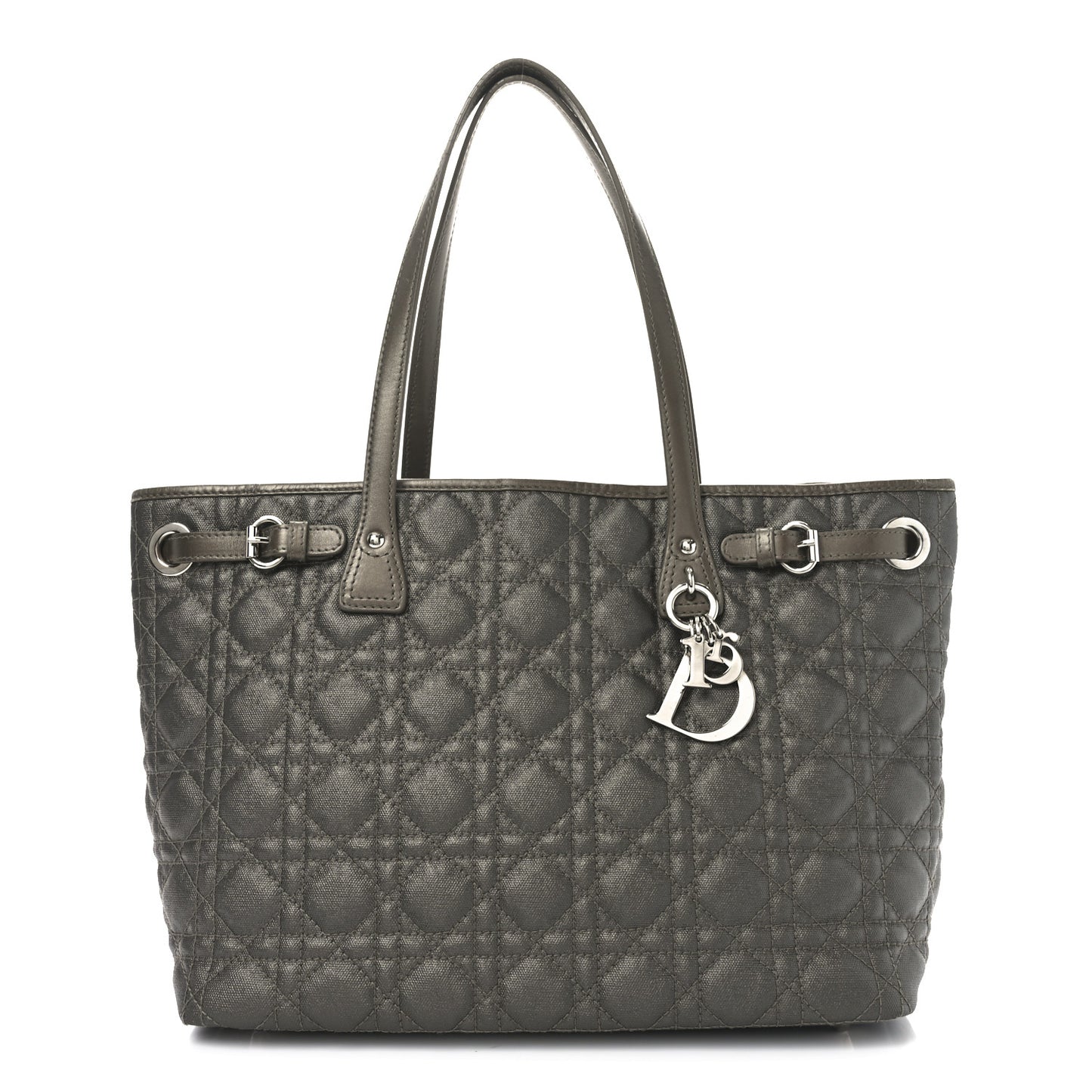 Coated Canvas Cannage Small Panarea Tote Bronze