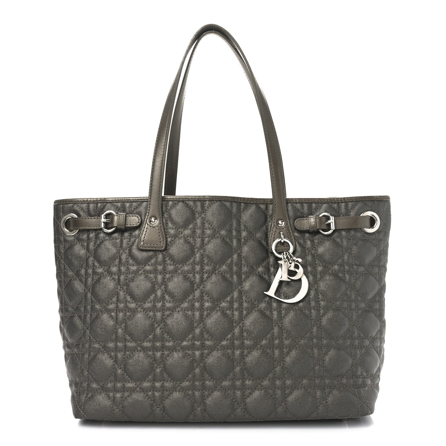 Christian Dior Coated Canvas Cannage Small Panarea Tote Bronze 1 of 10