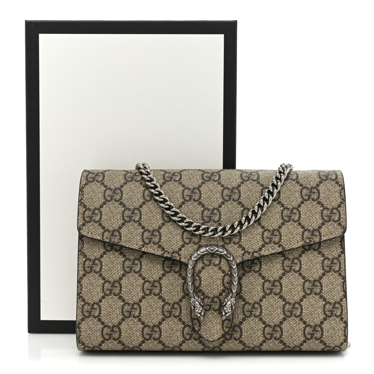 GG Supreme Monogram Mini Dionysus Chain Wallet Beige Taupe