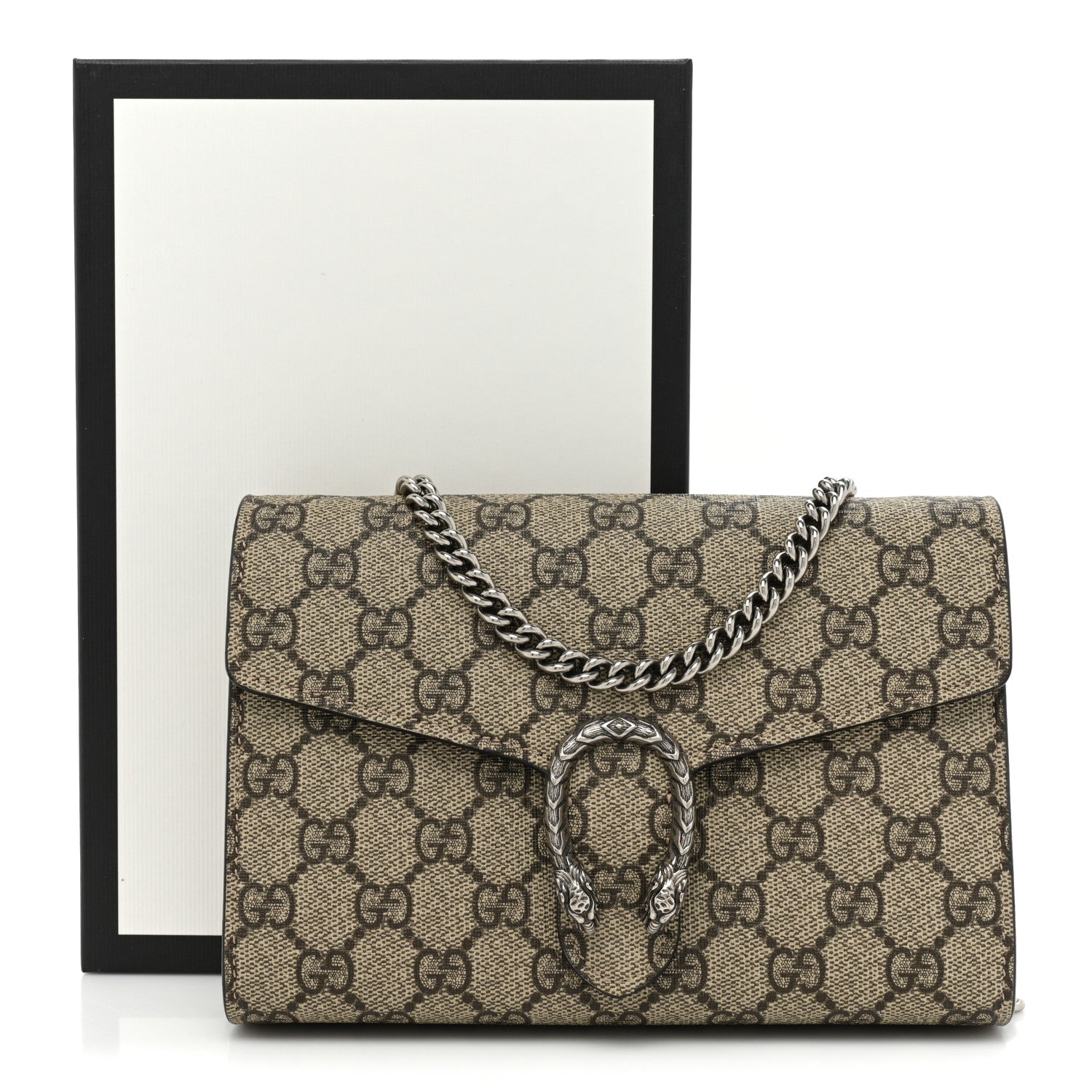 Gucci GG Supreme Monogram Mini Dionysus Chain Wallet Beige Taupe 15 of 15