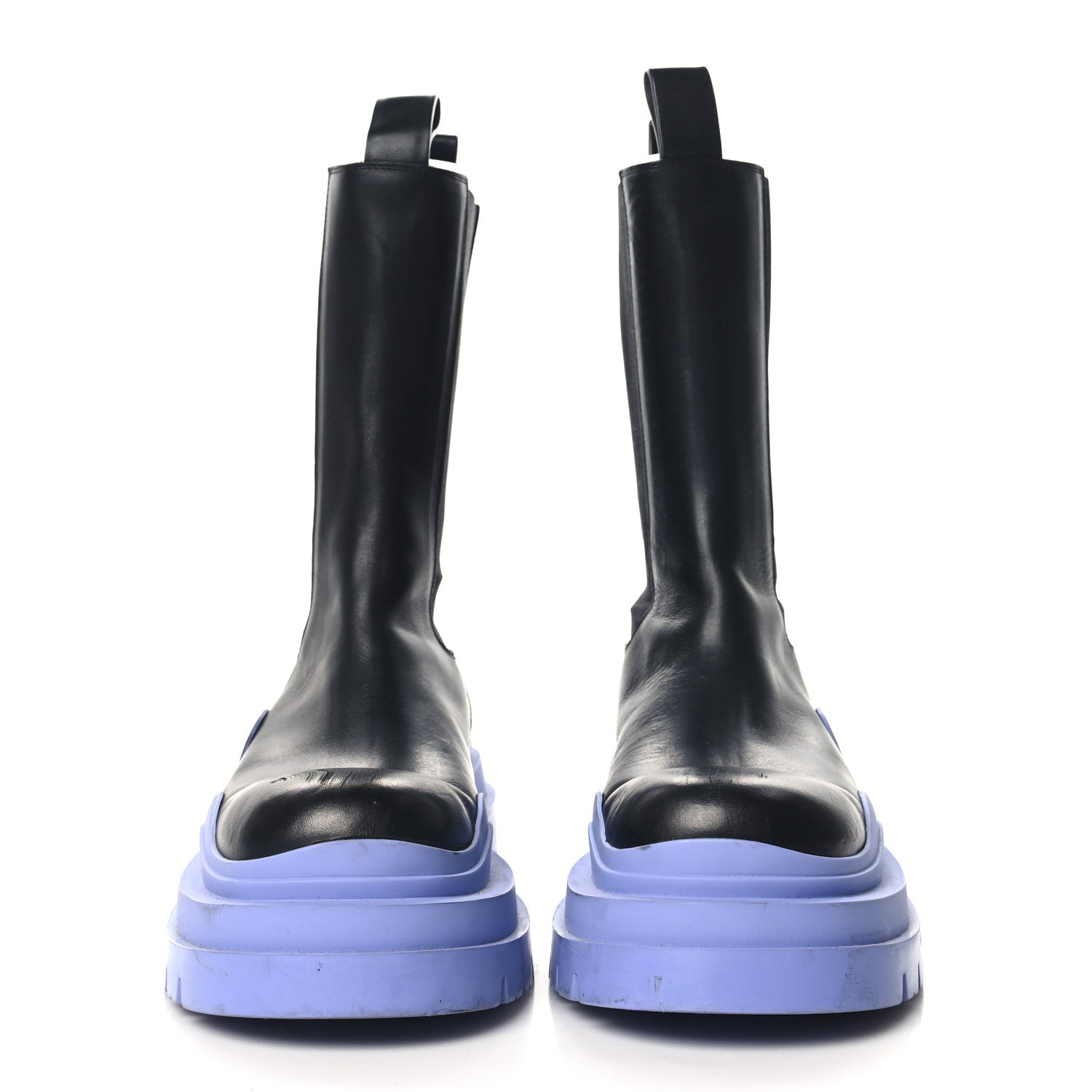 Bottega Veneta Calfskin The Tire Chelsea Boots 40 Black Periwinkle 3 of 8
