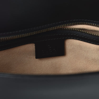 Gucci Calfskin Matelasse Small GG Marmont Shoulder Bag Black 8 of 11