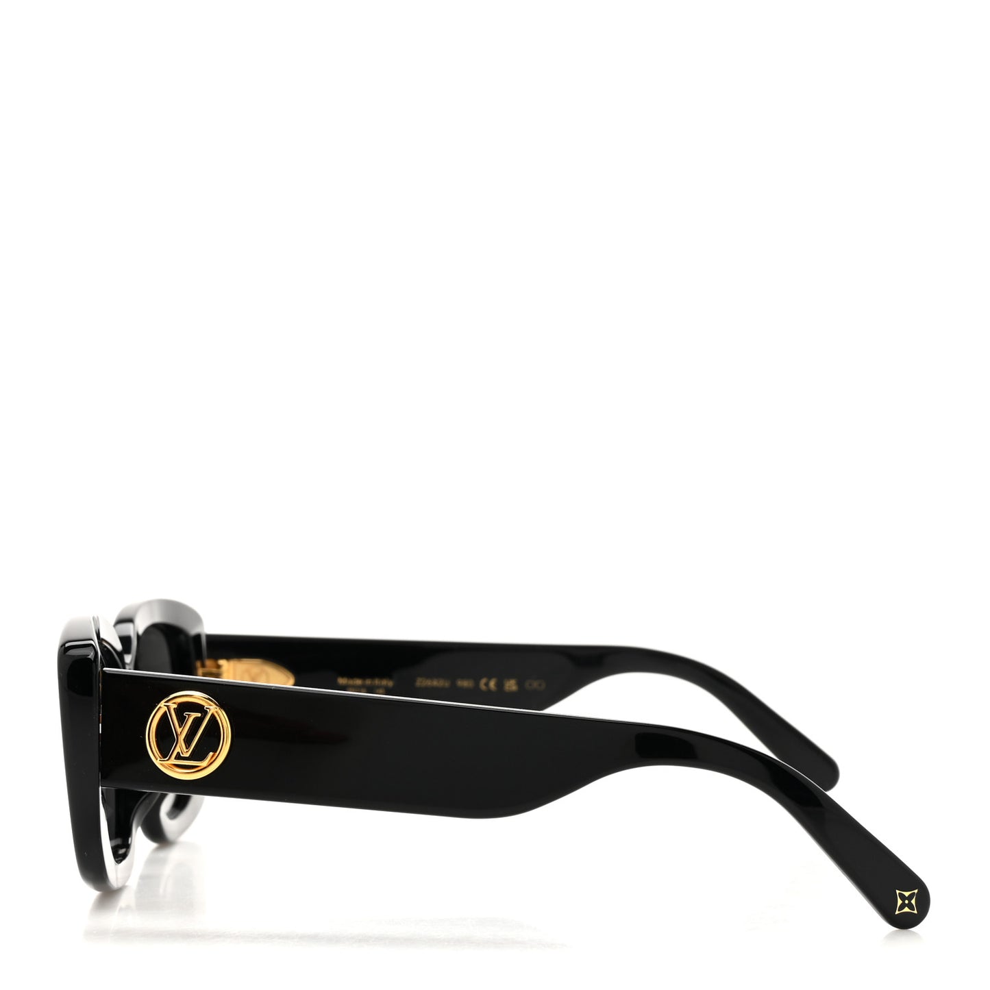 Acetate LV Circle Large Cat Eye Sunglasses Z2642U Black