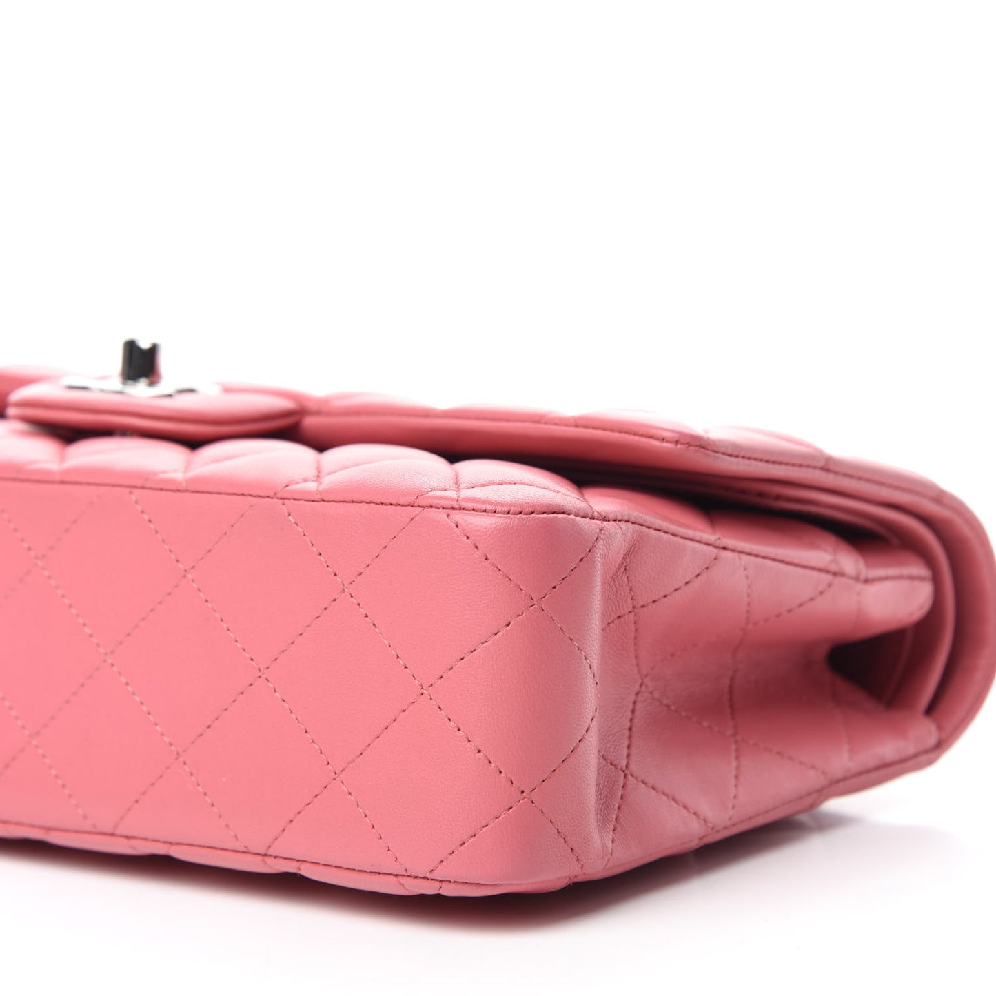 Lambskin Quilted Medium Double Flap Pink