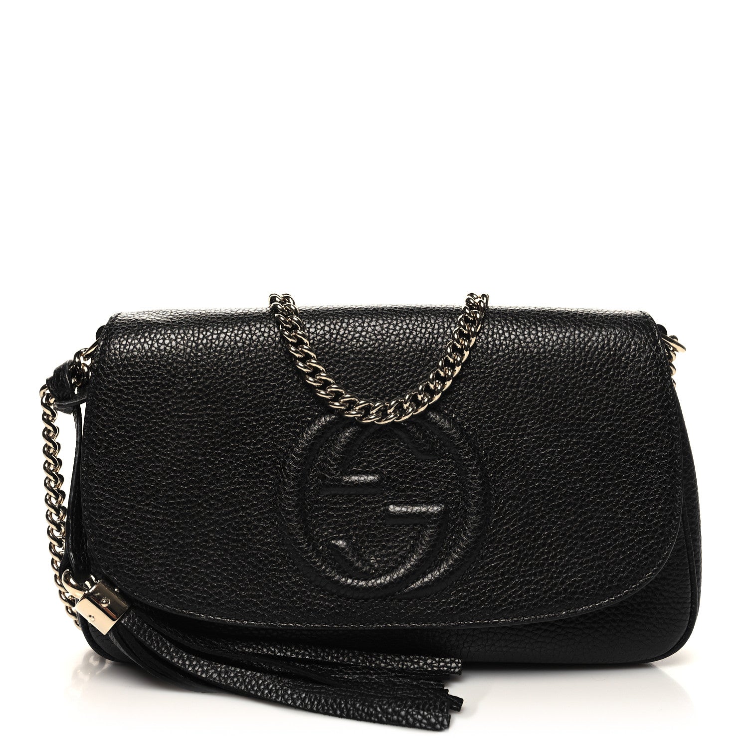 Gucci Pebbled Calfskin Medium Soho Flap Crossbody Black 1 of 10