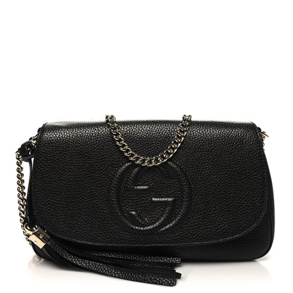 Gucci Pebbled Calfskin Medium Soho Flap Crossbody Black 1 of 10