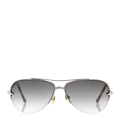 Louis Vuitton Damier Azur Petite Viola Pilote Aviator Sunglasses Z0570U 2 of 8