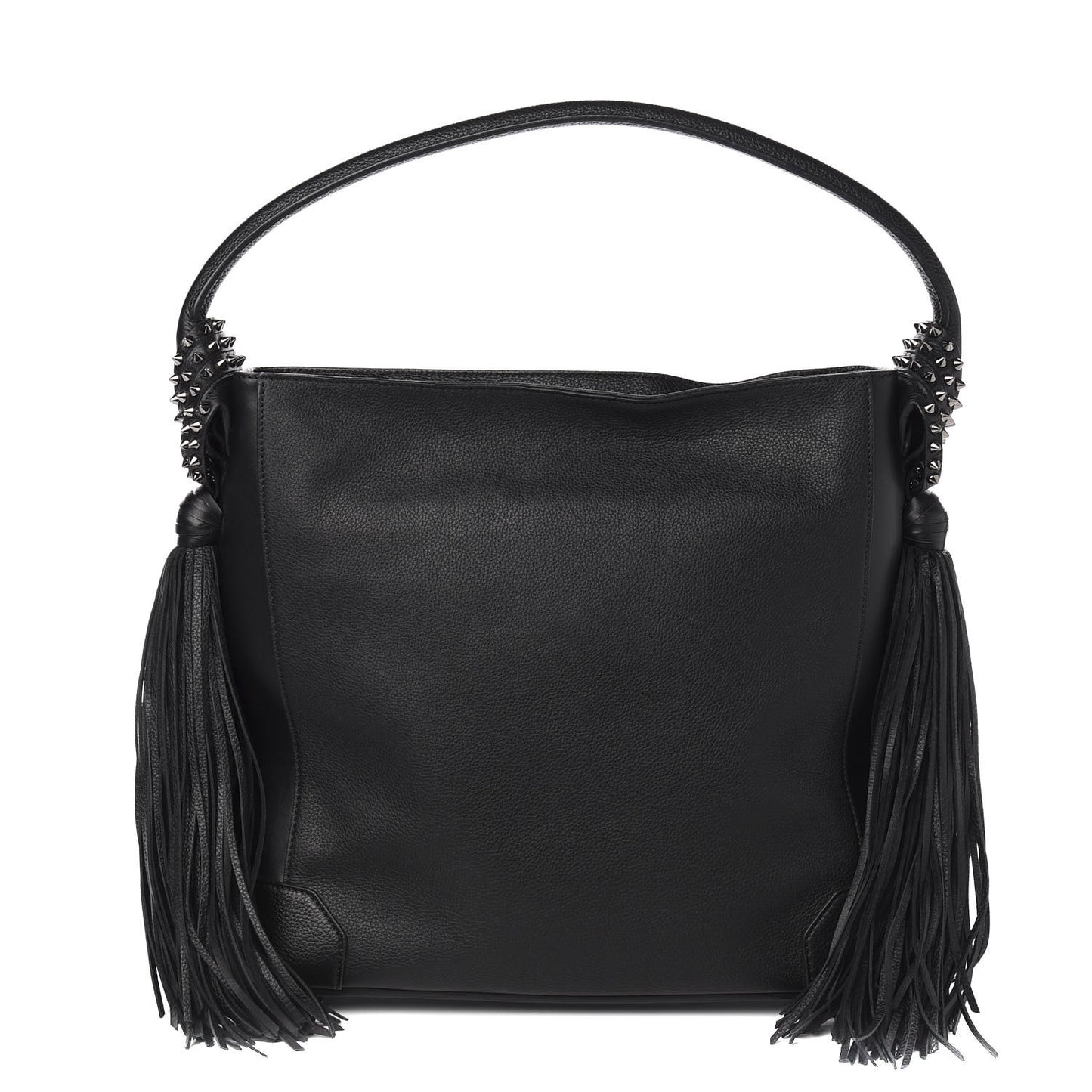 Empire Calf Spikes Fringe Eloise Hobo Black