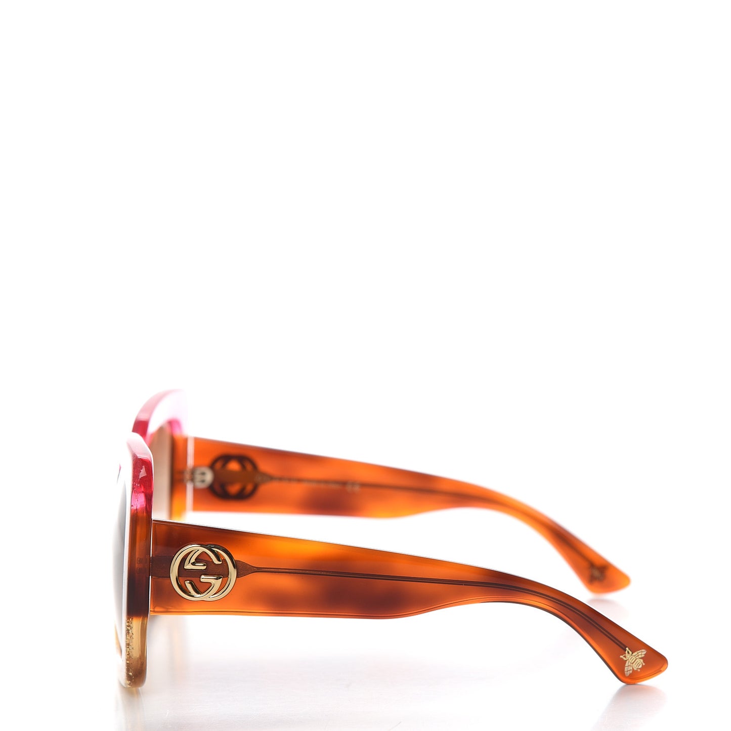 Acetate Square Frame Sunglasses GG0083S Glitter Pink Multi