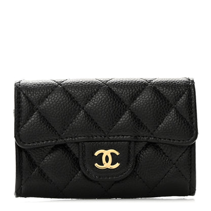 Chanel Caviar Quilted Flap Card Holder Wallet Black 1 of 9