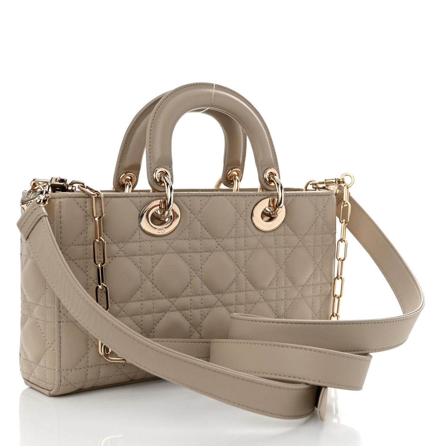 Lambskin Cannage Medium Lady D-Joy Sand