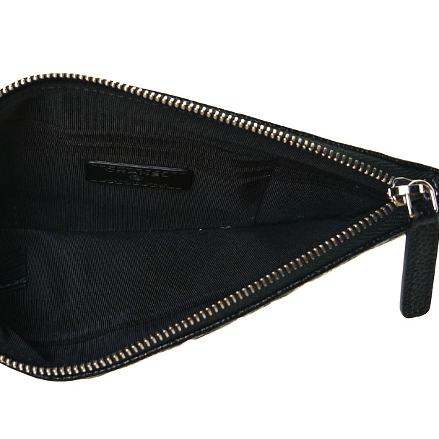 Caviar Camellia Embossed Cosmetic Pouch Black