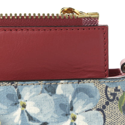 Gucci GG Supreme Monogram Blooms Medium Zip Top Tote Beige Blue Navy Hibiscus Red 13 of 15