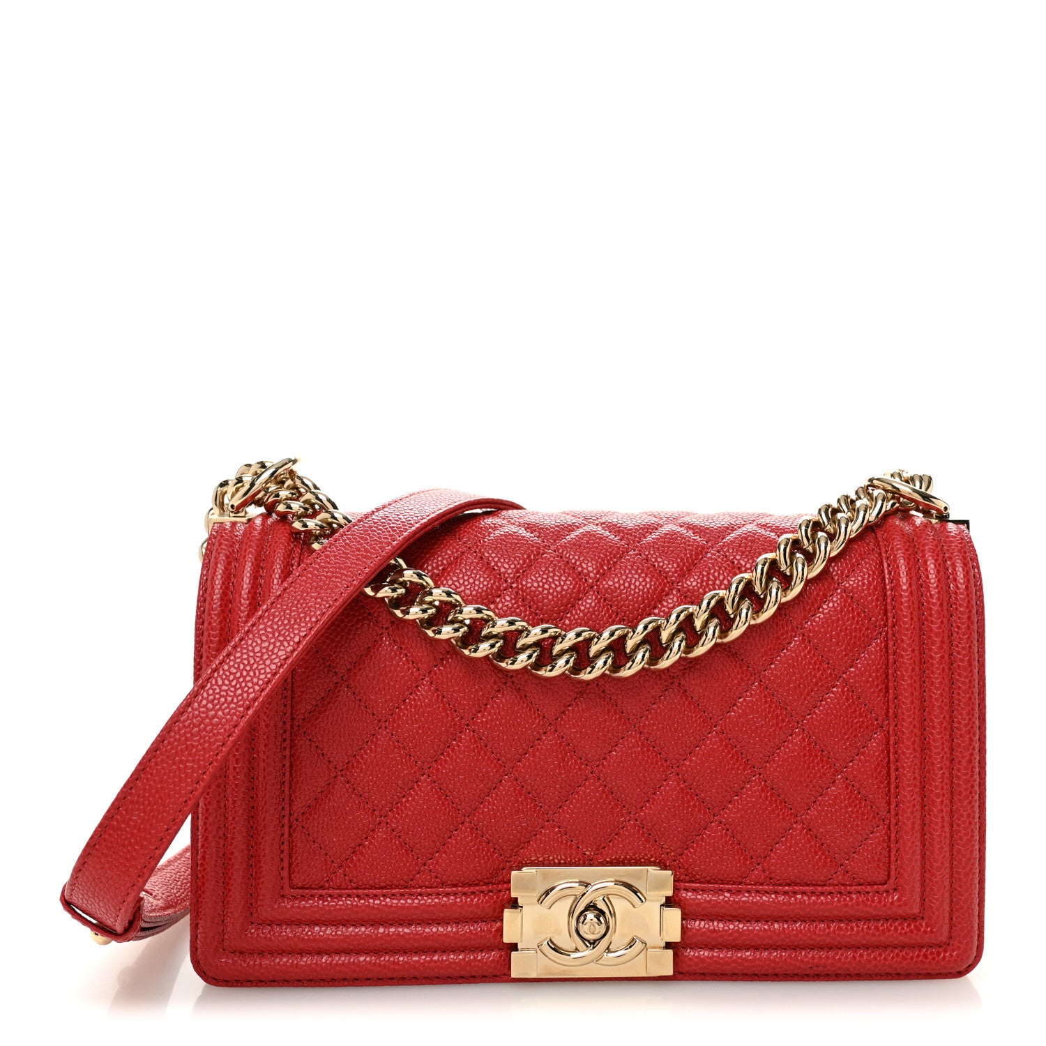 Chanel Caviar Quilted Medium Boy Flap Red 1 of 11