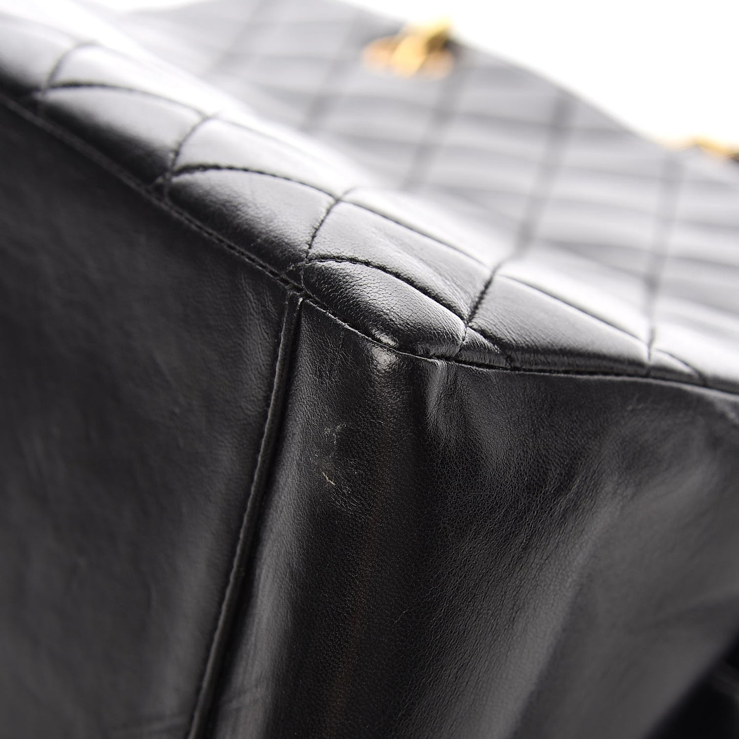 Lambskin Quilted Grand Shopping Tote GST Black