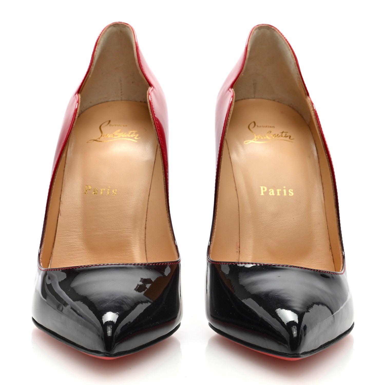 Christian Louboutin Patent Degrade Hot Chick 100 Pumps 40 Black Red 3 of 7