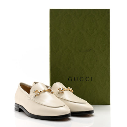 Gucci Malaga Kid Crystal Horsebit Womens Jordaan Loafers 36.5 Mystic White 9 of 9