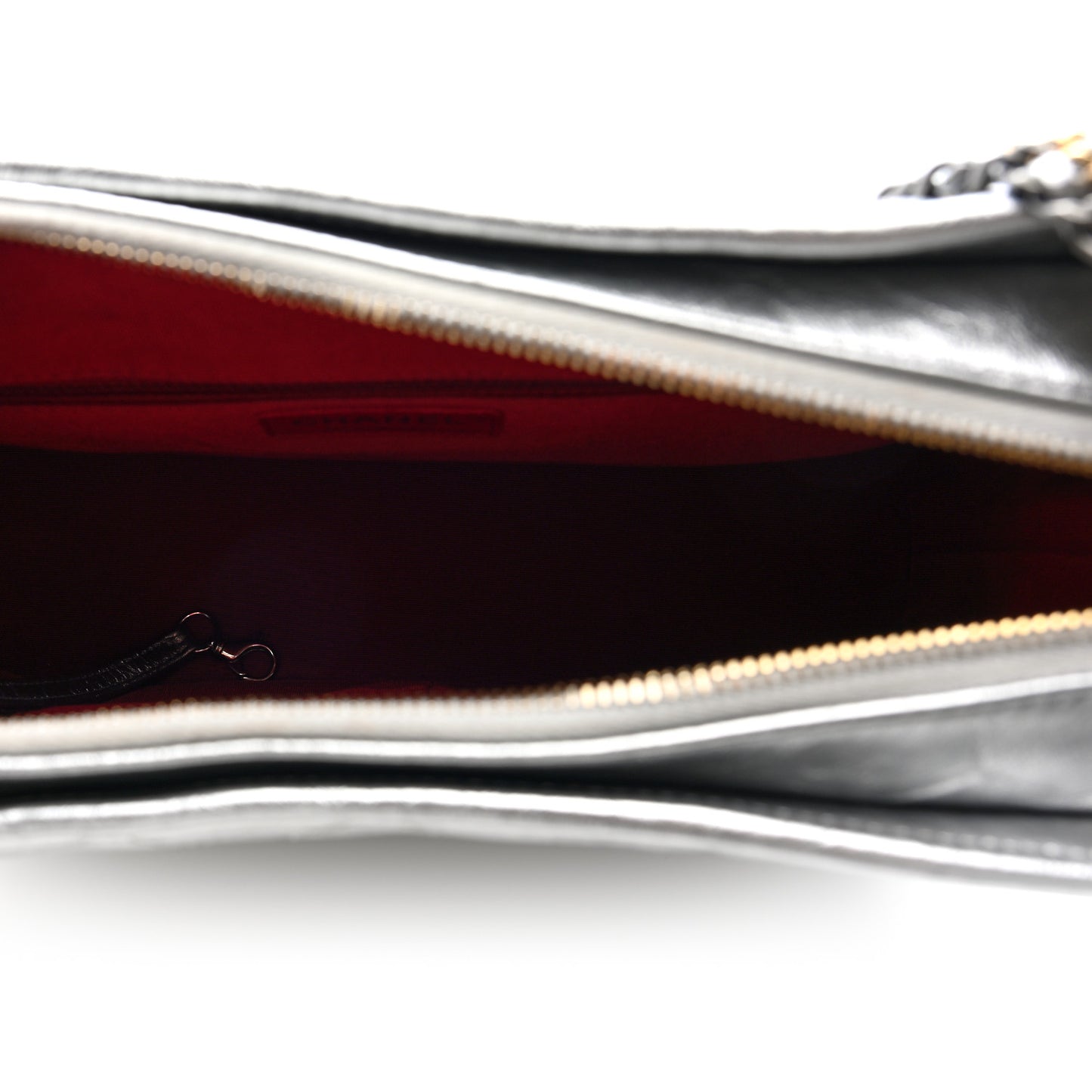 Metallic Lambskin Calfskin Quilted Medium Gabrielle Hobo Silver