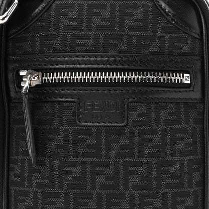 Fendi Recycled Fabric Jacquard Vitello Astro Micro FF Mini Trolley Bag Asfalto Black 8 of 10