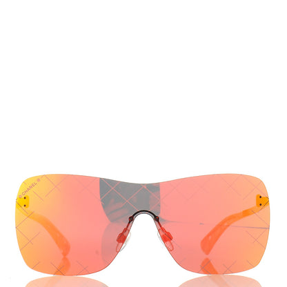 Chanel Shield Runway Sunglasses 4215 Silver Red 2 of 10