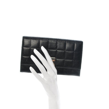 Chanel Lambskin Quilted Chocolate Bar Long Wallet Black 2 of 10