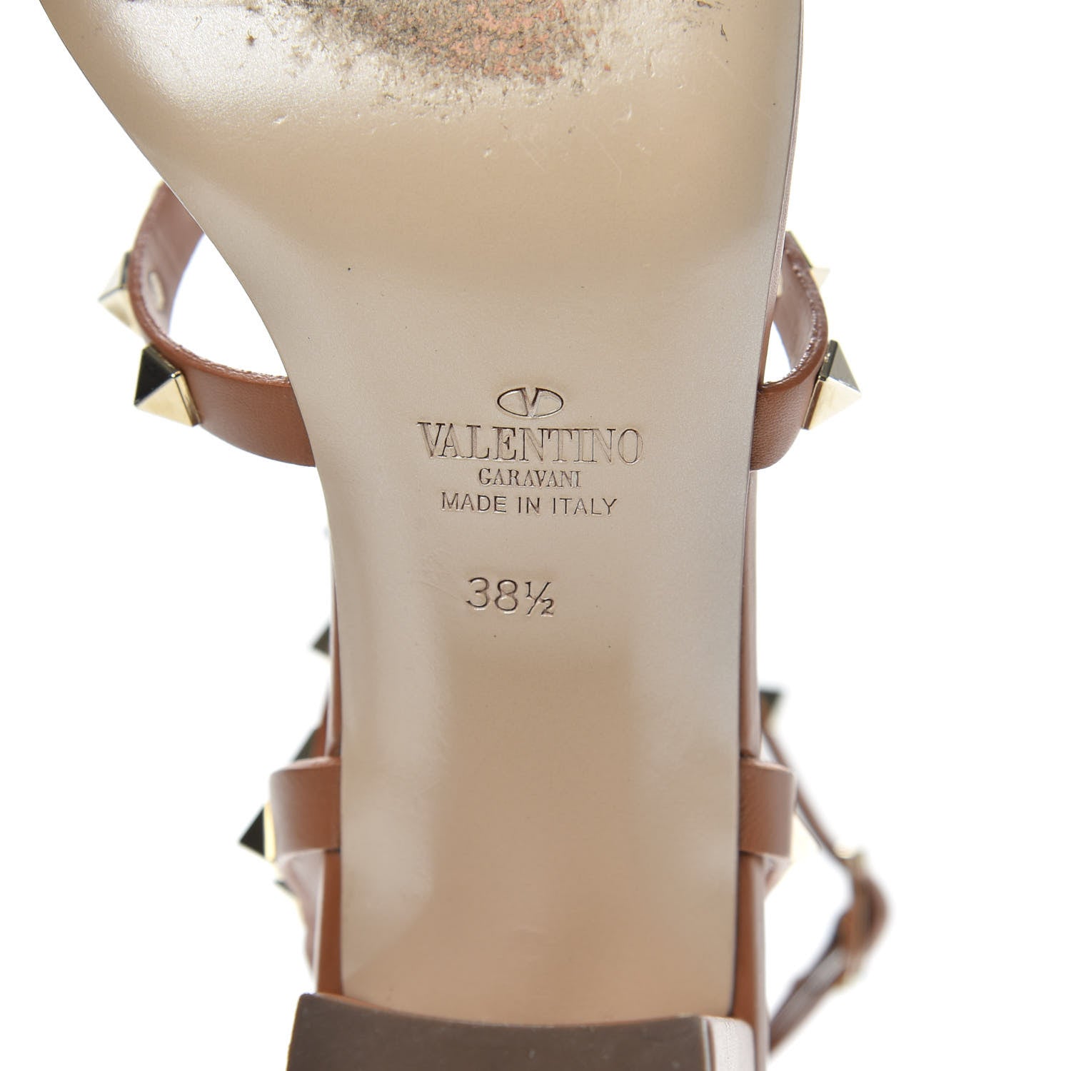 Valentino Garavani Calfskin Rockstud 60mm City Sandals 38.5 Light Cuir 7 of 10