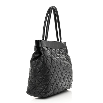 Chanel Caviar Quilted CC Shopping Tote Black 3 of 12