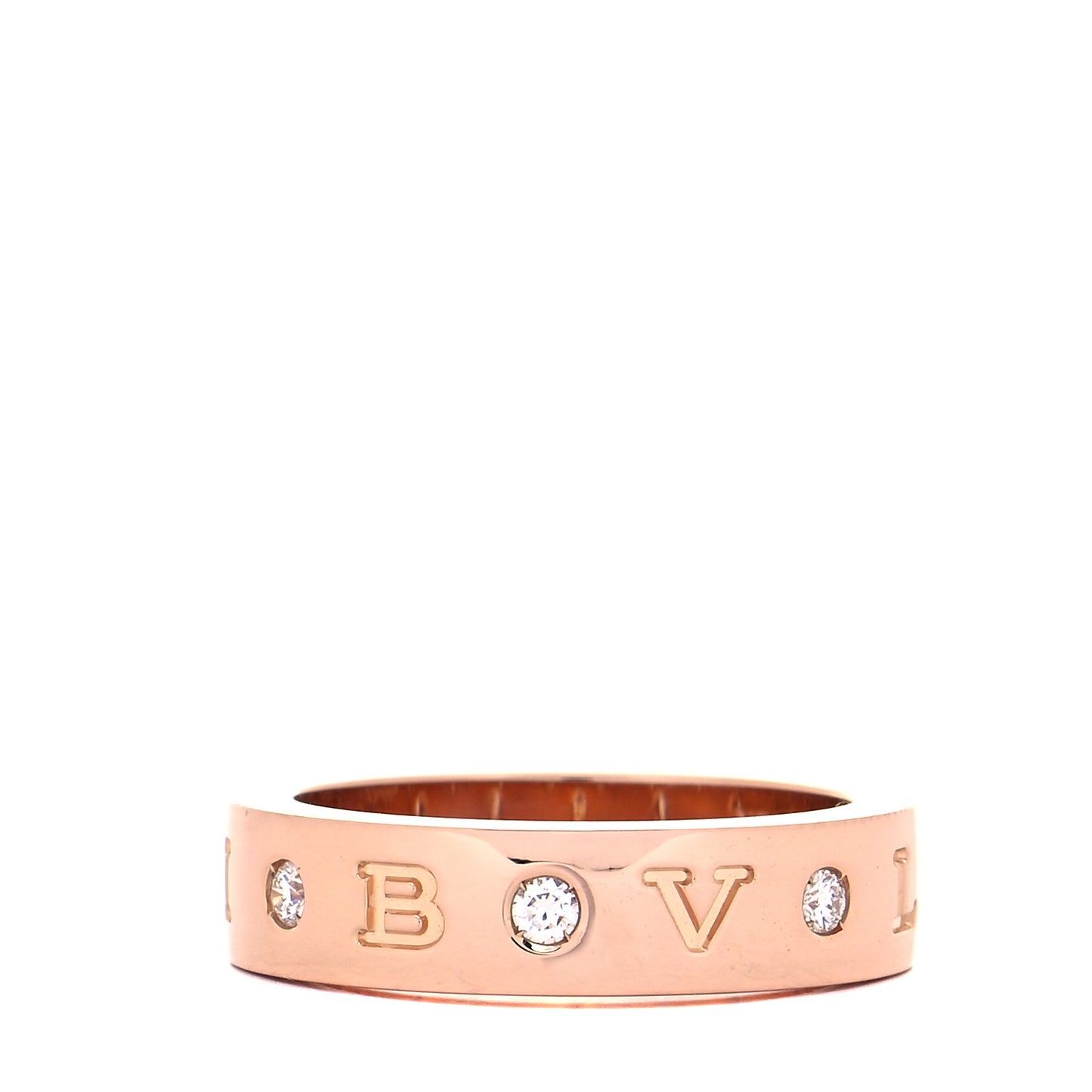 18K Rose Gold 7 Diamond BVLGARI BVLGARI Band Ring 53 6.5