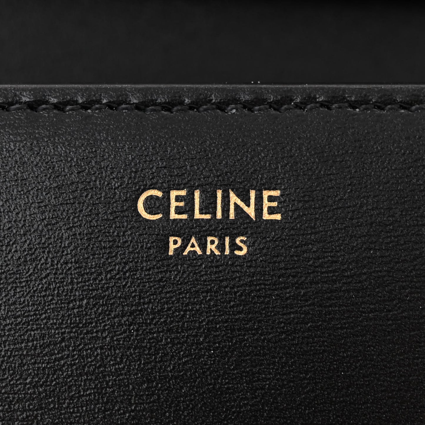 Shiny Calfskin Triomphe Margo Wallet on Chain Black
