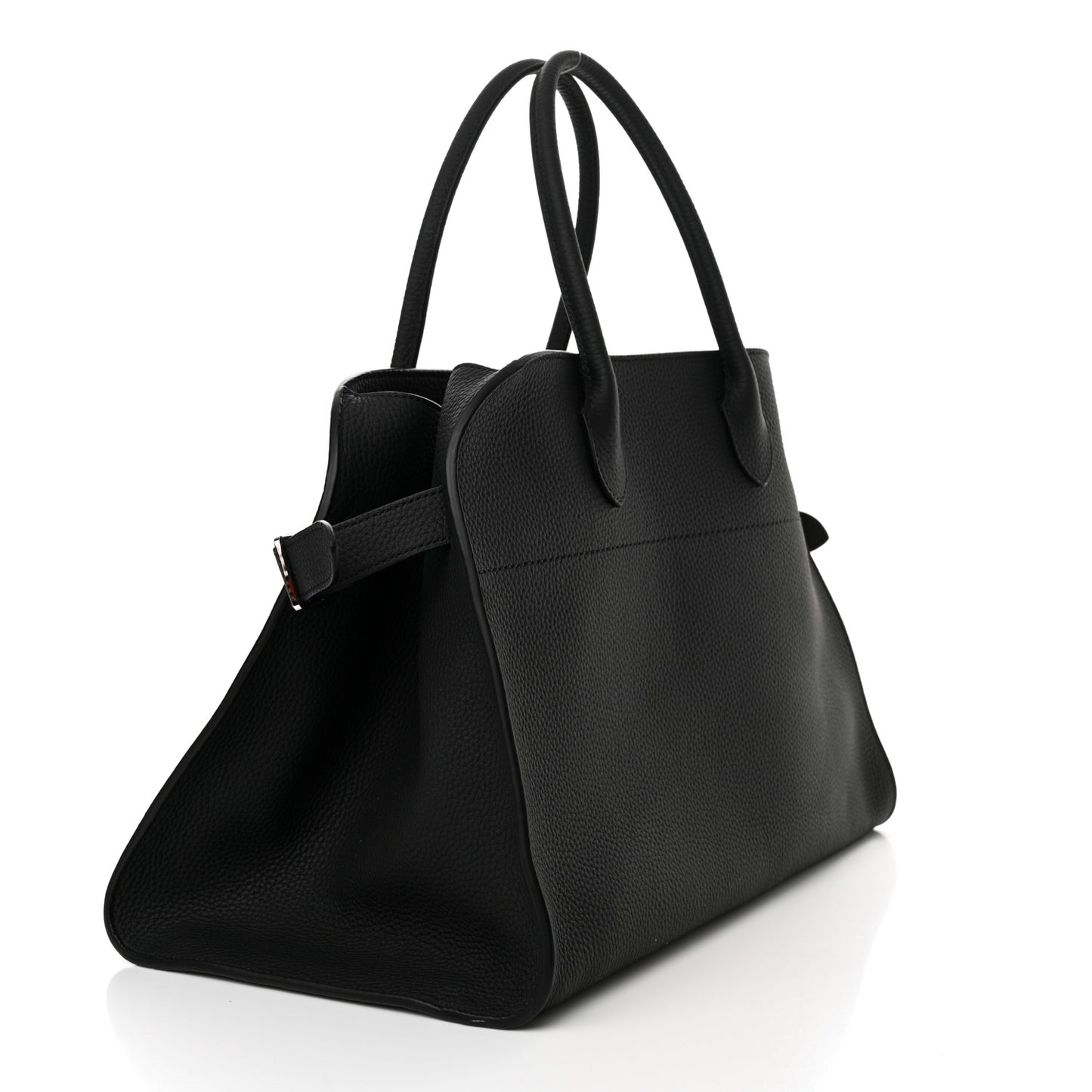 Matte Grained Calfskin Soft Margaux 15 Black