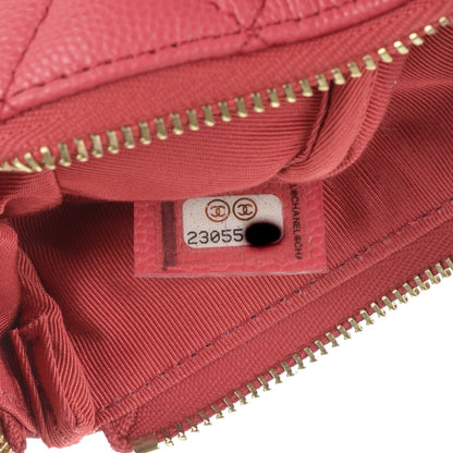 Chanel Iridescent Caviar Quilted Small Cosmetic Case Dark Pink 7 of 7