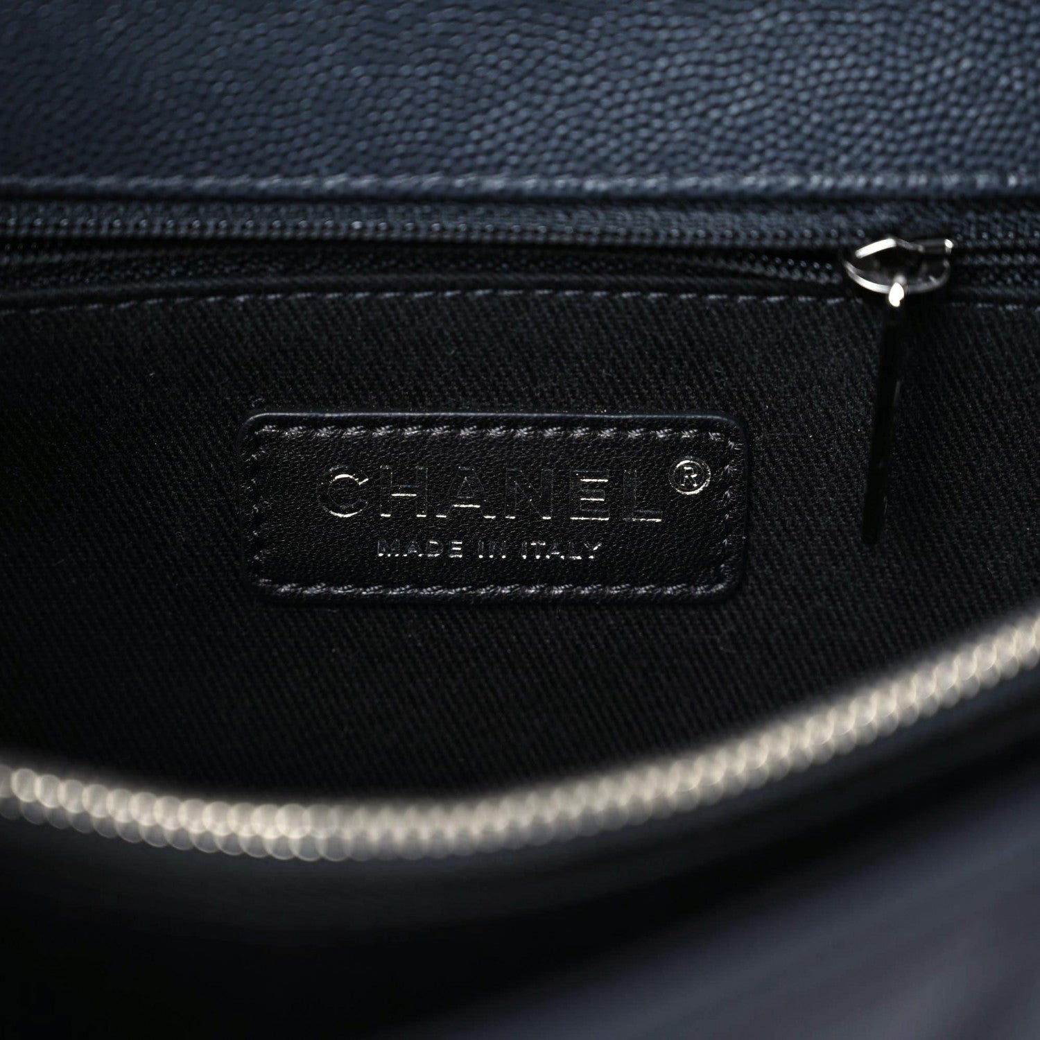 Chanel Caviar Chevron Quilted Small Coco Handle Flap Dark Grey 5 of 9
