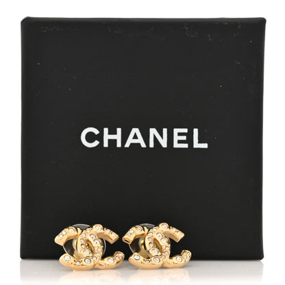 Chanel Crystal CC Earrings Gold 5 of 5