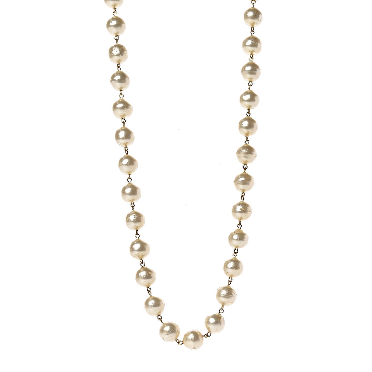 Chanel Pearl Short Necklace Gold 1 of 6