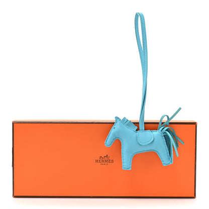 Hermes Milo Lambskin Grigri Rodeo Horse Bag Charm PM Bleu Azteque 5 of 5