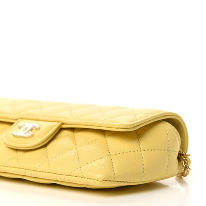 Chanel Caviar Quilted Glasses Case With Chain Yellow 7 of 11