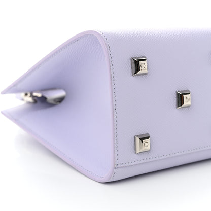 Salvatore Ferragamo Hammered Calfskin Small The Studio Box Bag Lavender 9 of 10