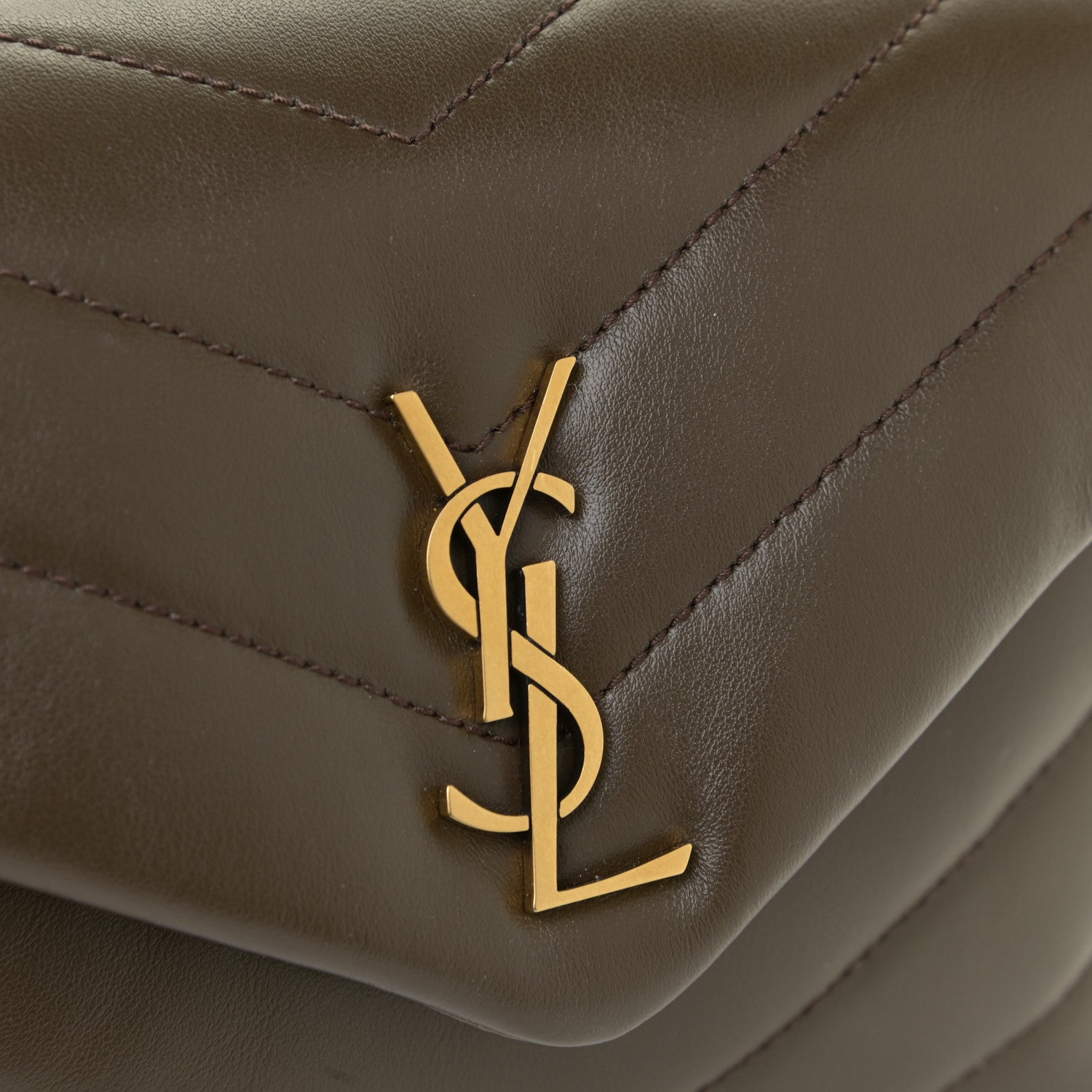 Saint Laurent Calfskin Y Quilted Monogram Toy Loulou Crossbody Bag Earth 15 of 16