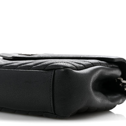 Saint Laurent Sheepskin Matelasse Chevron Monogram Medium College Bag Black 10 of 14