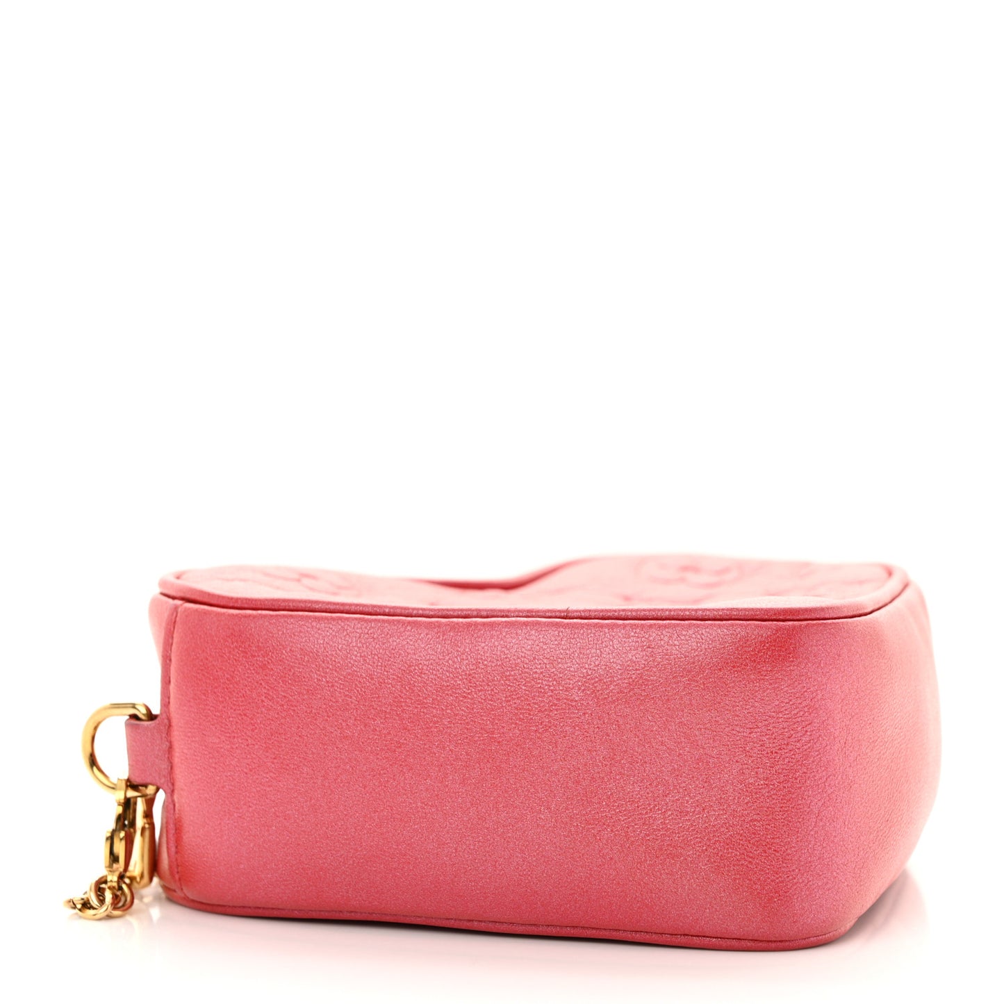 Lambskin Embossed Monogram Fall In Love Sac Coeur Heart Chain Bag Lipstick Red