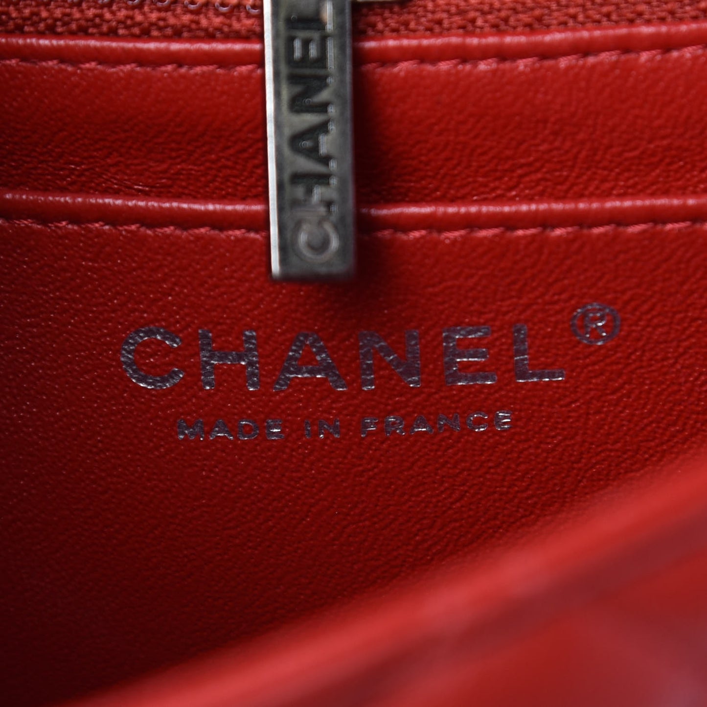 Lambskin Quilted Mini Rectangular Flap Red
