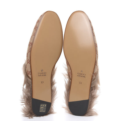 Gucci GG Monogram Fur Mens Princetown Slippers 10 Beige Ruggine Rust 5 of 9
